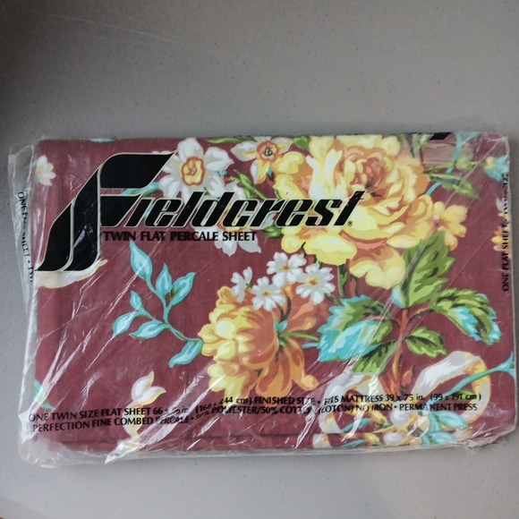 Fieldcrest Other - Fieldcrest Top Sheet Twin Flat Floral Bedding NEW Ribbons Roses Cottagecore BOHO
